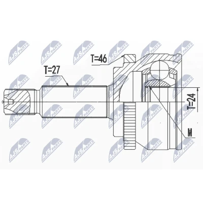 Afbeelding van Homokineet reparatie set, aandrijfas NTY NPZ HY 557