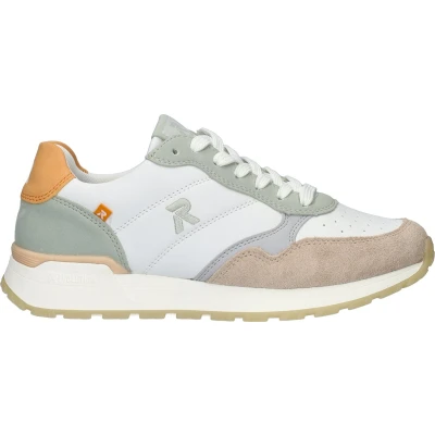 Afbeelding van Rieker Evolution Sneakers laag, Dames, Maat: 36, Wit Veloursleer
