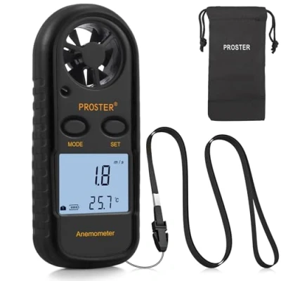 Afbeelding van Digitale anemometer, lcd indicator, windsnelheid, snelheidsmeter, luchtstroom, thermometer met achtergrondverlichting voor zeilplank, vliegende zegging, surfen op vissen enz