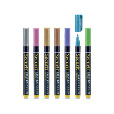 Afbeelding van Krijtstift Securit SMA 100 rond 1 2mm metallic assorti