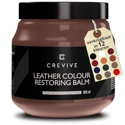 Afbeelding van CREVIVE Reparatieset voor leer in de auto, bruin, 300 ml, reparatie van leerbank, autostoel