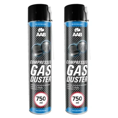 Afbeelding van 2 x AABCOOLING Compressed Gas Duster 750ml Air for Cleaning Computer, Keyboard, and Other Office Equipment, Laptop Cleaner, PC Kit, Can of Air, Aerosol Duster, Canned