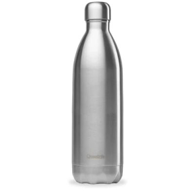 Afbeelding van Qwetch thermosfles van geborsteld roestvrij staal, 1 l, drinkfles voor onderweg 24 uur koud en 12 warm, waterdicht, BPA vrij herbruikbaar, sport, reizen,