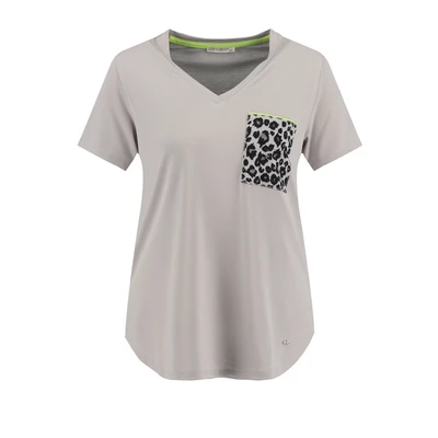 Afbeelding van Key Largo WT CAT Vneck Tshirt print, Dames, Maat: Large, Silver