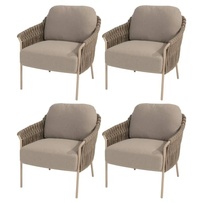 Afbeelding van Comino low dining tuinstoel latte 4 Seasons Outdoor set van