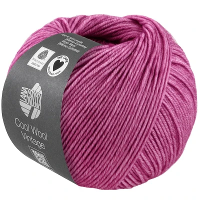 Afbeelding van Lana Grossa Cool WOOL vintage 50 g ton sur geverfde merinowol in look 160 m, kleur: 7389 roze