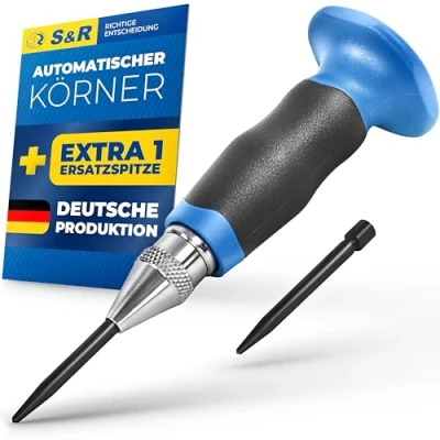 Afbeelding van S&amp;R Automatisch centerponsen/MADE IN GERMANY / 60 130 N met EXTRA 1 reservepunt en Ergo handvat centerponsen, pre centreponsen