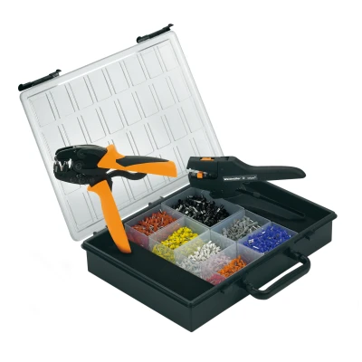 Afbeelding van weidmuller assortimentdoos met krimptang pz 6 roto striptang stripax krimpbereik 0 14 mm2 kleurcode 9028680000
