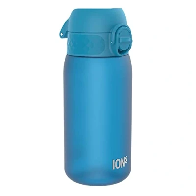 Afbeelding van ION8 Kinder Waterfles, 350 ml/12 oz, Lekvrij, Makkelijk te Openen, Veilige Vergrendeling, Vaatwasserbestendig, BPA vrij, Draaghendel, Schoon Maken, Geurvrij, Koolstofneutraal, Blauw