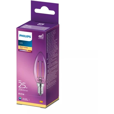 Afbeelding van Philips Led fil kaars helder E14 25W