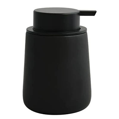 Afbeelding van MSV Zeeppompje/dispenser Malmo Keramiek zwart 8,5 x 12 cm 300 ml Zeeppompjes