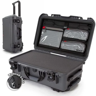 Afbeelding van Nanuk 935 Waterdichte Carry On Hard Case met wielen, Cubed Foam en Deksel Organizer Grafiet
