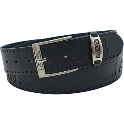 Afbeelding van Fana Belts Echt leren riem Zwart Taillemaat 90 spijkerbroek heren Jeans gesp Stoere Trendy riemen