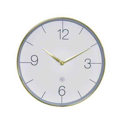 Afbeelding van NeXtime Wandklok 30,5cm Stil GoudGroen Plastic nXt &quot;;Finesse&quot;;
