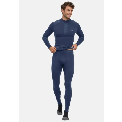 Afbeelding van FALKE Heren baselayer broek Warm Long M TI functioneel materiaal sneldrogend 1 stuk, blauw (Space Blue 6116) nieuw milieuvriendelijk, XXL