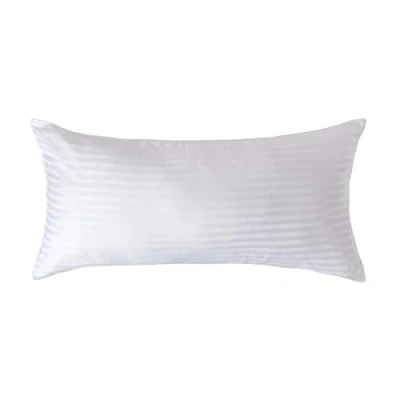 Afbeelding van HOMESCAPES Witte zuivere Egyptische katoenen Euro Size kussensloop 40 x 80 cm, 330 en 500 draadtelling percal equivalent satijnen met streepje ritssluiting