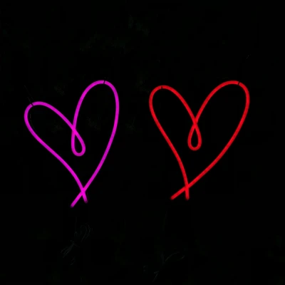 Afbeelding van LED Neon Bord &quot;Hartje&quot;, Incl. Adapter, 23x30cm, Roze