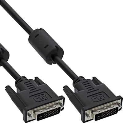 Afbeelding van InLine® DVI D kabel, 24+1 M/M, Dual Link, 2 ferrietkernen, 2m