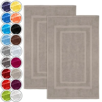 Afbeelding van NatureMark Set van 2 Badstof Badmatten, 100% Katoen, 50x80cm, Zand/Beige