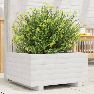 Afbeelding van Plantenbak 50x50x26,5 cm massief grenenhout wit