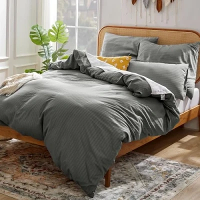 Afbeelding van Sonive Microvezel beddengoedset met kussensloop, 200 x cm, 80 cm 2, donkergrijs