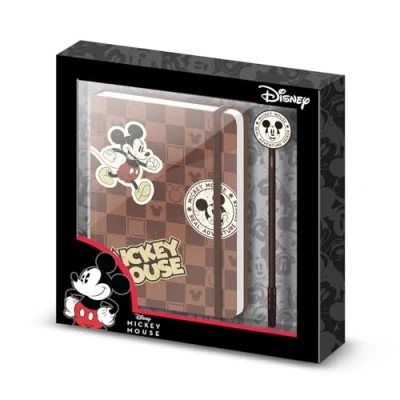 Afbeelding van Disney Mickey Mouse Journey geschenkdoos met dagboek en modieuze balpen, bruin