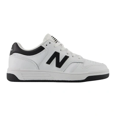 Afbeelding van New Balance 480 Unisex Sneakers laag voor kinderen, Maat: 29, Black/white Leer/ synthetisch