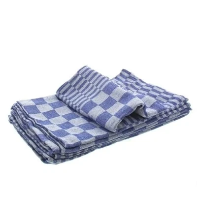 Afbeelding van Droogdoek Blauw Geblokt (6 Stuks) 65 x Cm