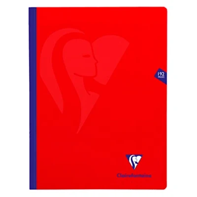 Afbeelding van Clairefontaine 339341C Mimesys Gebrocheerd schrift 24x32 cm 24 Blad geruit Séyès Wit papier 90 g Polypro omslag Rood