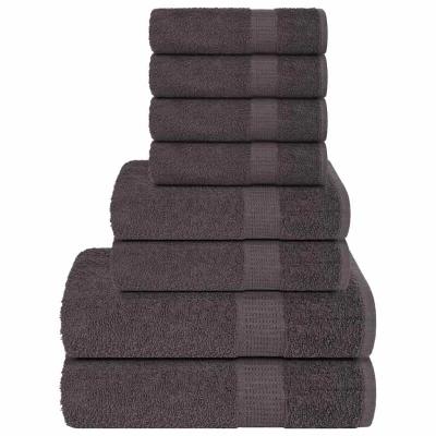 Afbeelding van 8 delige Handdoekenset 360 g/m 100% katoen antracietkleurig