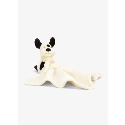 Afbeelding van Jellycat knuffeldoek bashful black and cream puppy 34 cm