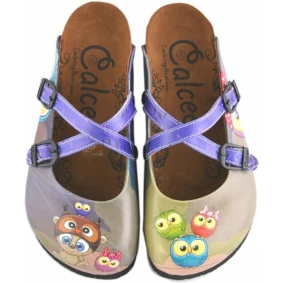 Afbeelding van GOBY Owls Clogs Slippers Hoge kwaliteit Handmade Maat 36