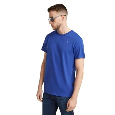 Afbeelding van G Star Bases R T S\S Tshirt basic, Heren, Maat: Small, Radar blue