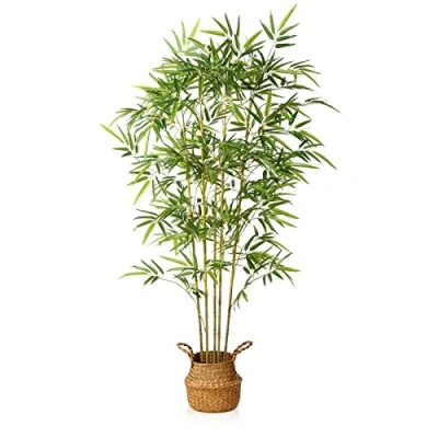 Afbeelding van Kazeila Kunstmatige bamboeboom kunstplanten hoog buiten 160 cm nepplanten in pot grote binnen voor thuiskantoor tuindecoratie (1 stuks)