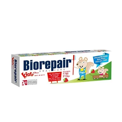 Afbeelding van 2 stuks Biorepair Junior kinderen microrepair tandpasta 50 ml (verpakking met twee) beschermend email &amp; reparatie van zuurerosie en plaque vijlen scheuren/gaten veilig 0 6 ys