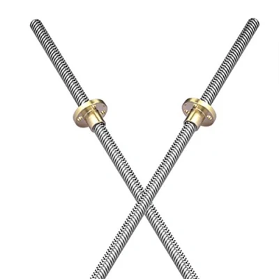 Afbeelding van S SIENOC 100mm 3D Printer T8 Spindelstang lineaire railstang as spindelschroef + Koperen Moer (Typ 1, 2Sets, 100mm)