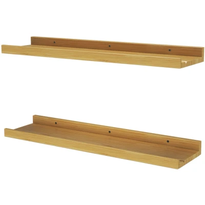 Afbeelding van Vicco Linus Wandplank 60 x 4 cm Set van 2 Natuurlijk hout