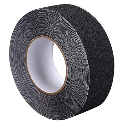 Afbeelding van ONTWIE 33 ft X 2 inch antislip veiligheidstape, zwarte tape hoge tractie, beste grip, wrijving, schuurlijm voor trappen, veiligheid, loopvlakstap, binnen, buiten