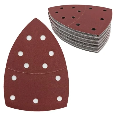 Afbeelding van Schuurpapier, driehoekige schuurmachine, 11 gaats schuurpads, korrelgrootte 240 muispapier, schuurbladen voor 155 x 108 mm, 50 stuks