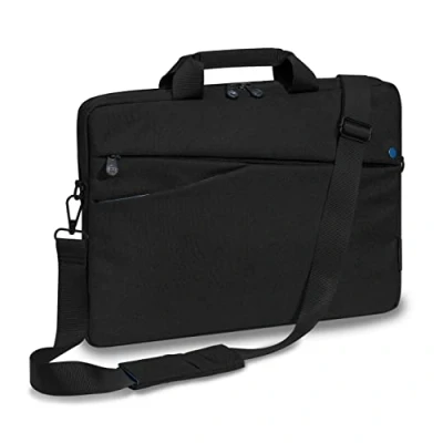 Afbeelding van PEDEA laptoptas &quot;Fashion&quot; notebooktas schoudertas 17,3 inch zwart/blauw