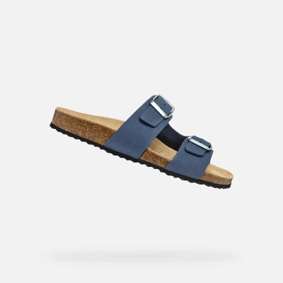Afbeelding van Geox Brionia Muiltjes, Dames, Maat: 38, Navy Leer