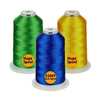 Afbeelding van Simthread Polyester borduurmachine voor alle doeleinden draad enorme spoel 5000M 5500Y het naaien van borduurmachines 3 essentiële kleuren 2