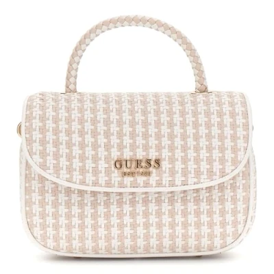 Afbeelding van GUESS Mirema Top Handle Flap Bag White Multi