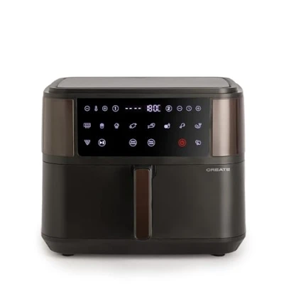 Afbeelding van CREATE Airfryer zonder olie 10 L met scheidingssysteem vooringestelde programma&#039;s Zwart AIR FRYER DUAL