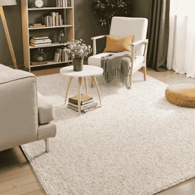 Afbeelding van Elle Decoration Rocco zachte vlakgeweven loper, machine wasbaar, wollen look, duurzaam en duurzaam, modern, Scandinavische look voor woonkamer, eetkamer, slaapkamer, hal crème, 80 x 240 cm