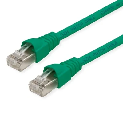 Afbeelding van Telegärtner L00003A0056 RJ45 Netwerkkabel, patchkabel CAT 6A S/FTP 5.00 m Groen Vlambestendig, Snagless, Pair afschermi