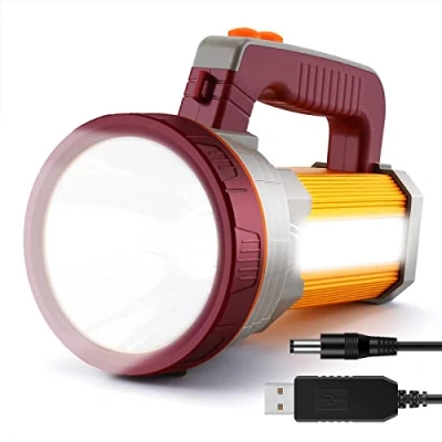 Afbeelding van Krachtige draagbare Af Wan oplaadbare zaklamp 9000 mAh 7000 lumen met zijlicht waterdicht opladen USB telefoon