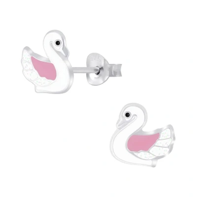 Afbeelding van zilveren zwaan kinderoorbellen swan oorknopjes Meisje Zilver Zilverana Sterling 925 Silver