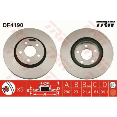 Afbeelding van Trw Remschijf DF4190