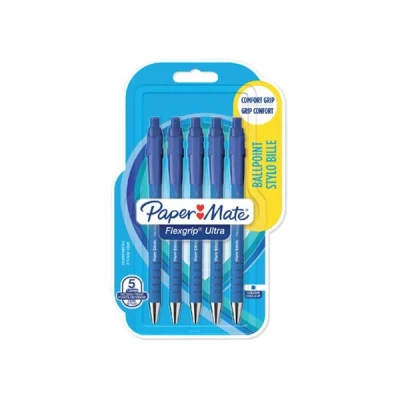 Afbeelding van Balpen Paper Mate Flexgrip Ultra blauw medium 5 stuks bliste